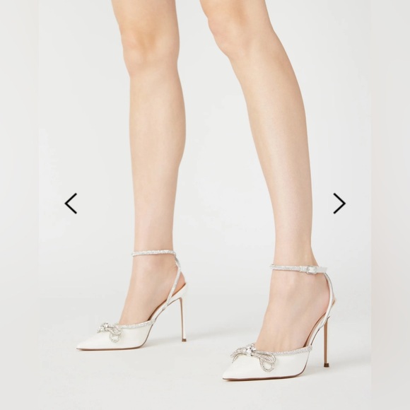 Steve Madden Cream Heels with Silver Embellishments - Picture 4 of 5